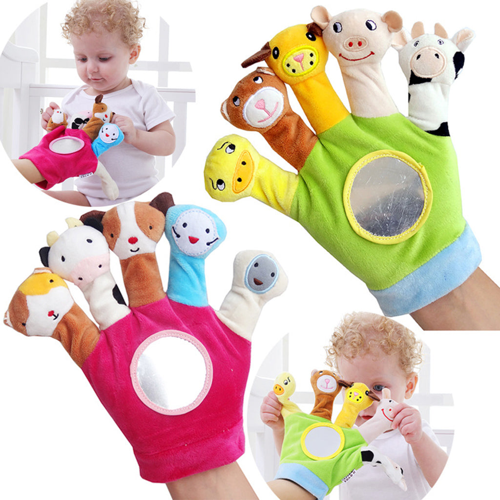 Animal Doll Kids Glove Hand Puppet Soft Plush Toys Finger Toys Red