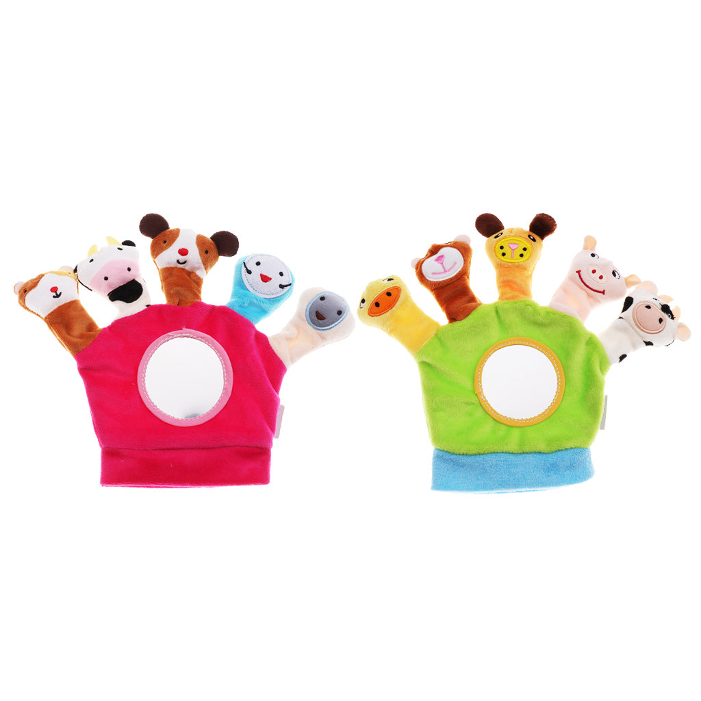 Animal Doll Kids Glove Hand Puppet Soft Plush Toys Finger Toys Red