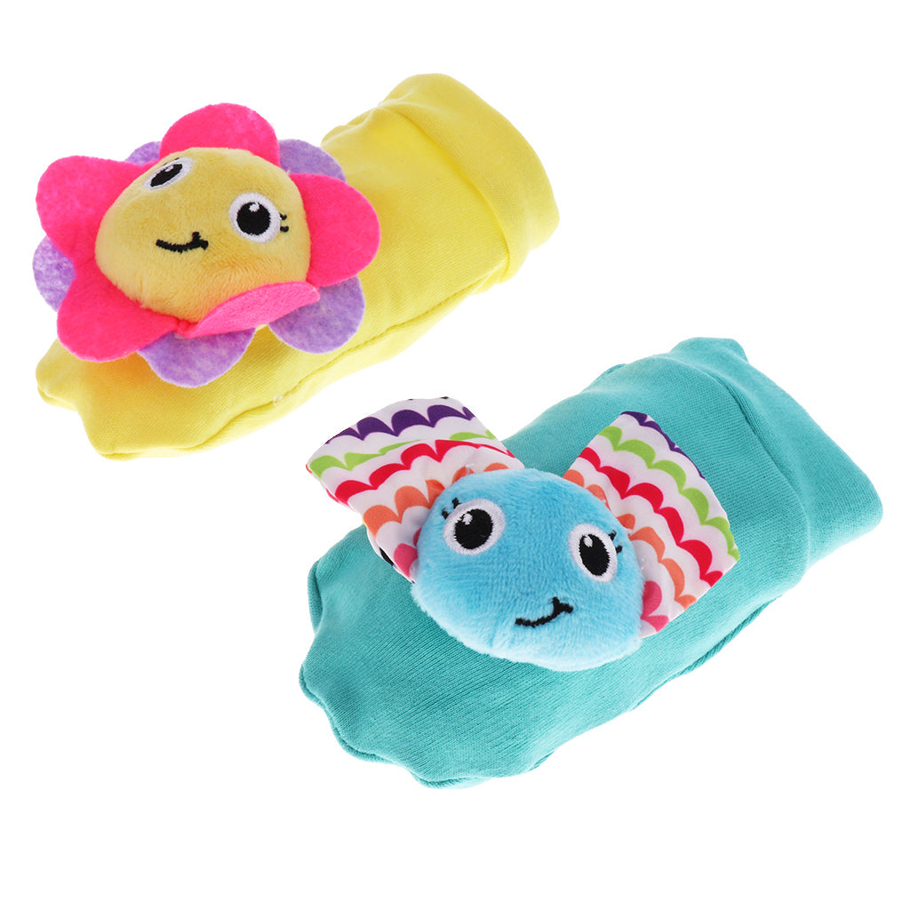 Baby Sensory Toys Foot-finder Socks/Wrist Rattles Bracelet 1Pair of Socks Rattle