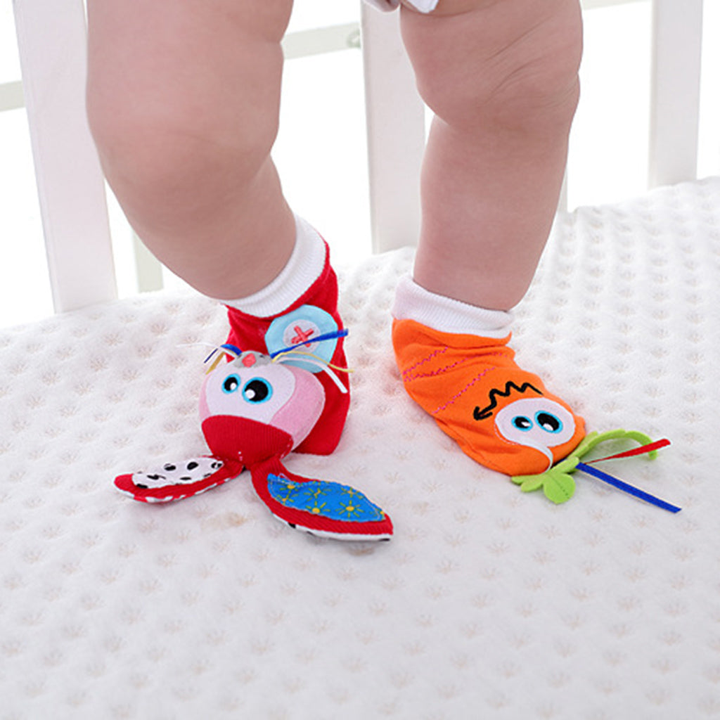 Baby Developmental Foot Socks Rattle Bug Finders 1Pair Rabbit socks rattle