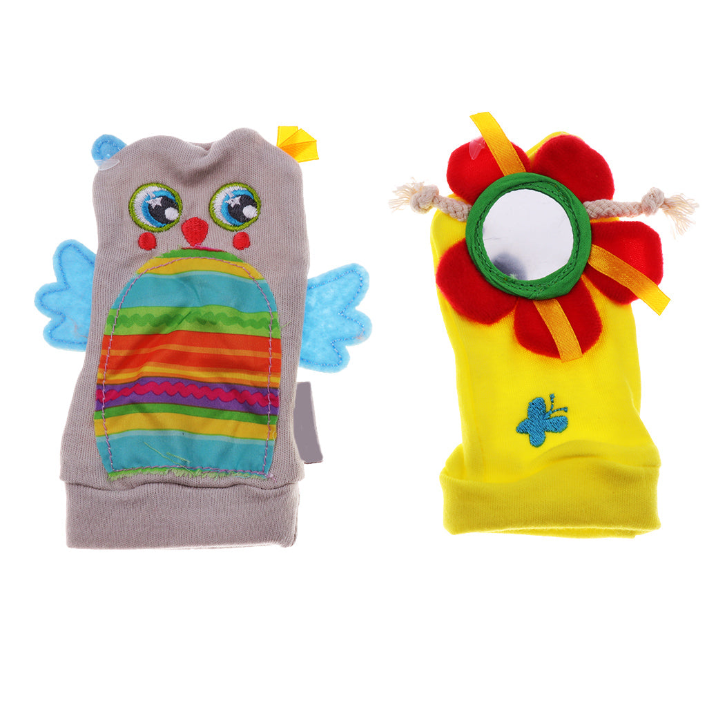 Baby Developmental Foot Socks Rattle Bug Finders 1Pair Owl socks rattle