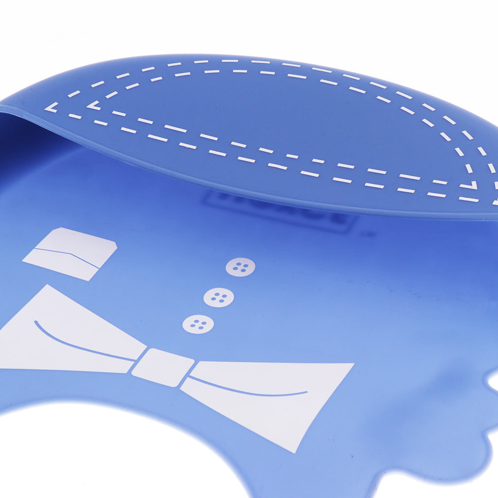 Baby Kid Washable Silicone Feeding Bib Adjustable Bib New Blue tie