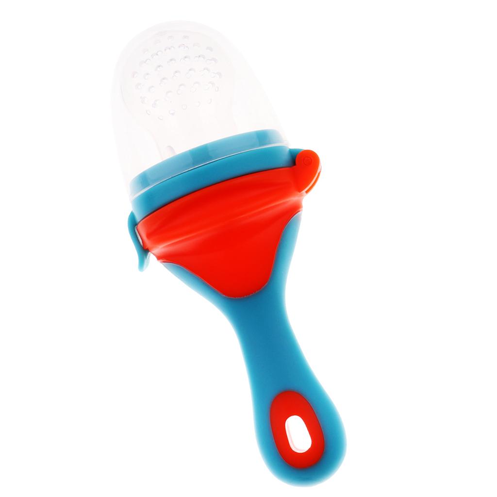 Baby Soft Fruit Gum Teething Nipple Biting Training Toy L Blue red
