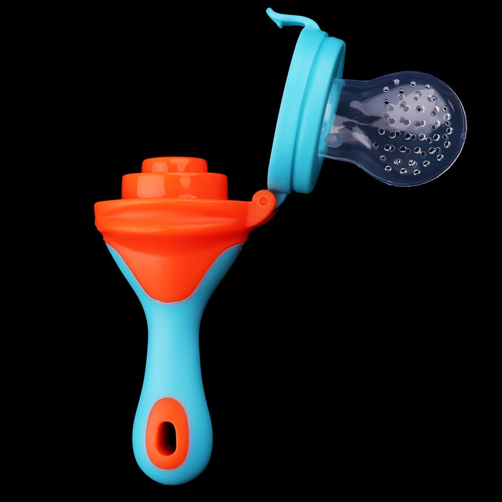 Baby Soft Fruit Gum Teething Nipple Biting Training Toy L Blue red