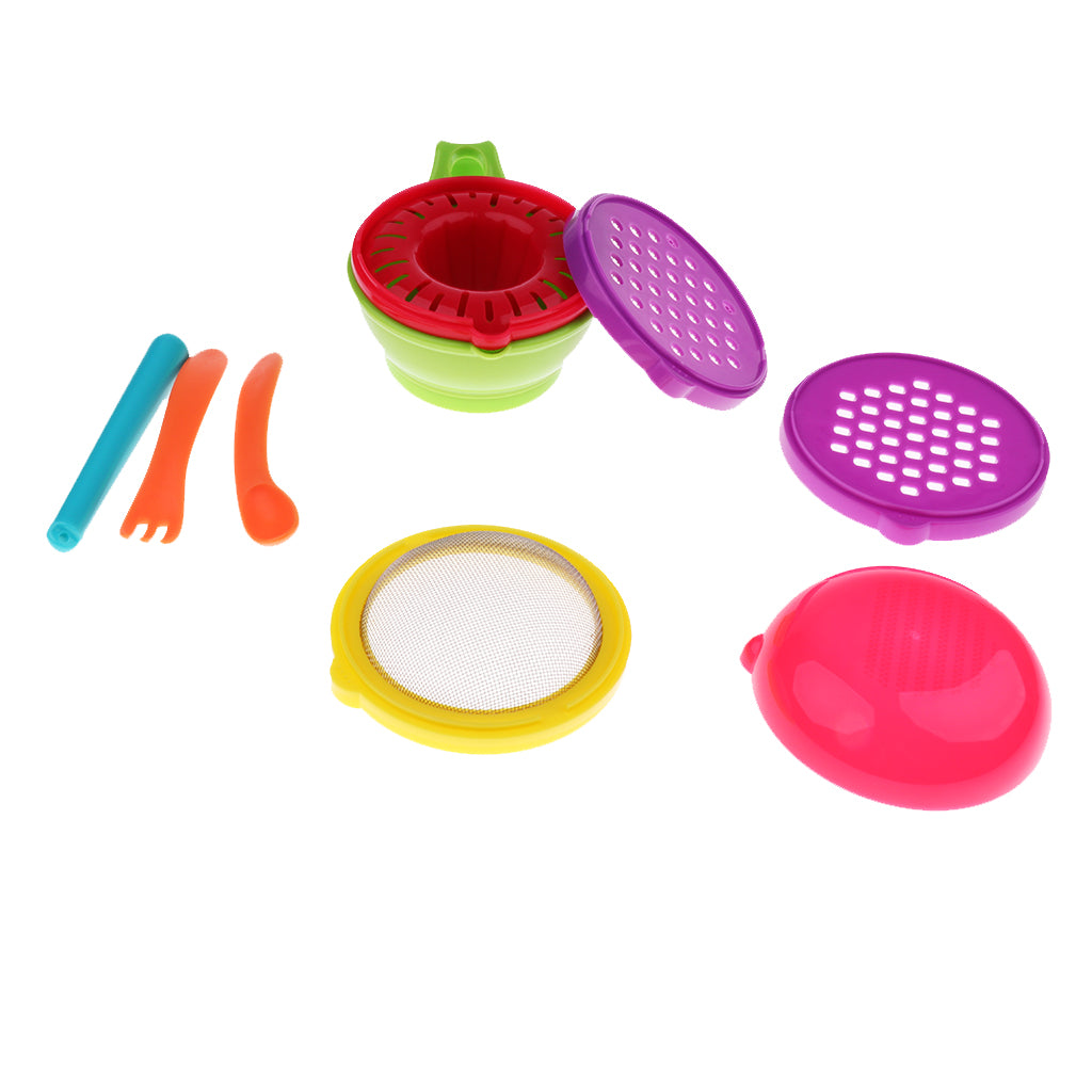 Baby Food Mill Bowl Set Toddler Feeding Manual Masher Grinder Green