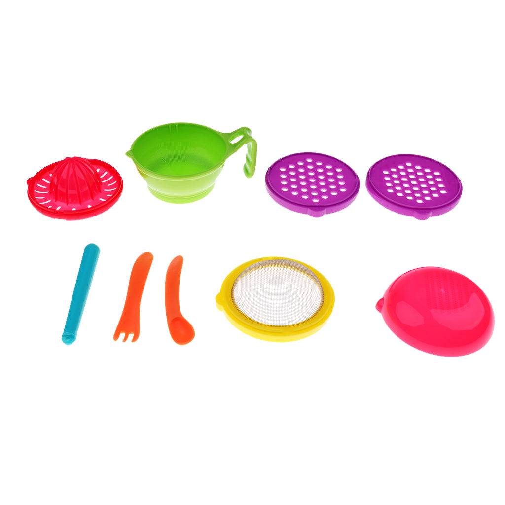 Baby Food Mill Bowl Set Toddler Feeding Manual Masher Grinder Green