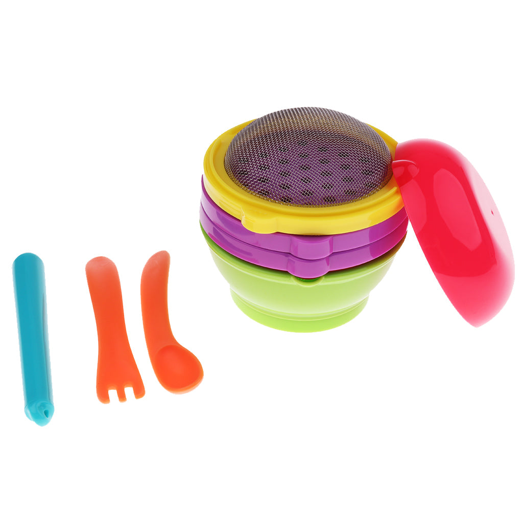 Baby Food Mill Bowl Set Toddler Feeding Manual Masher Grinder Green