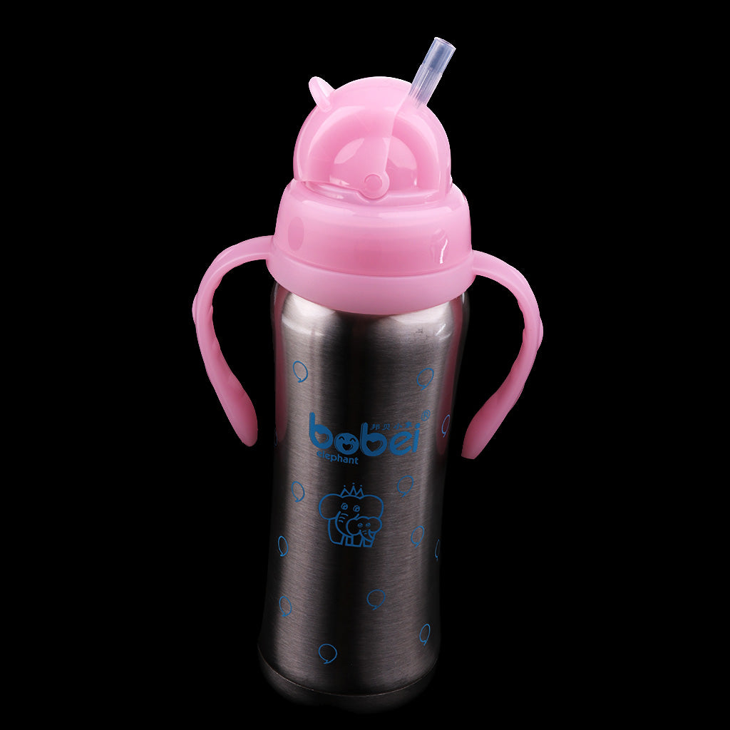 240 ML Kids Baby Stainless Steel Insulated Sippy Cup Pink