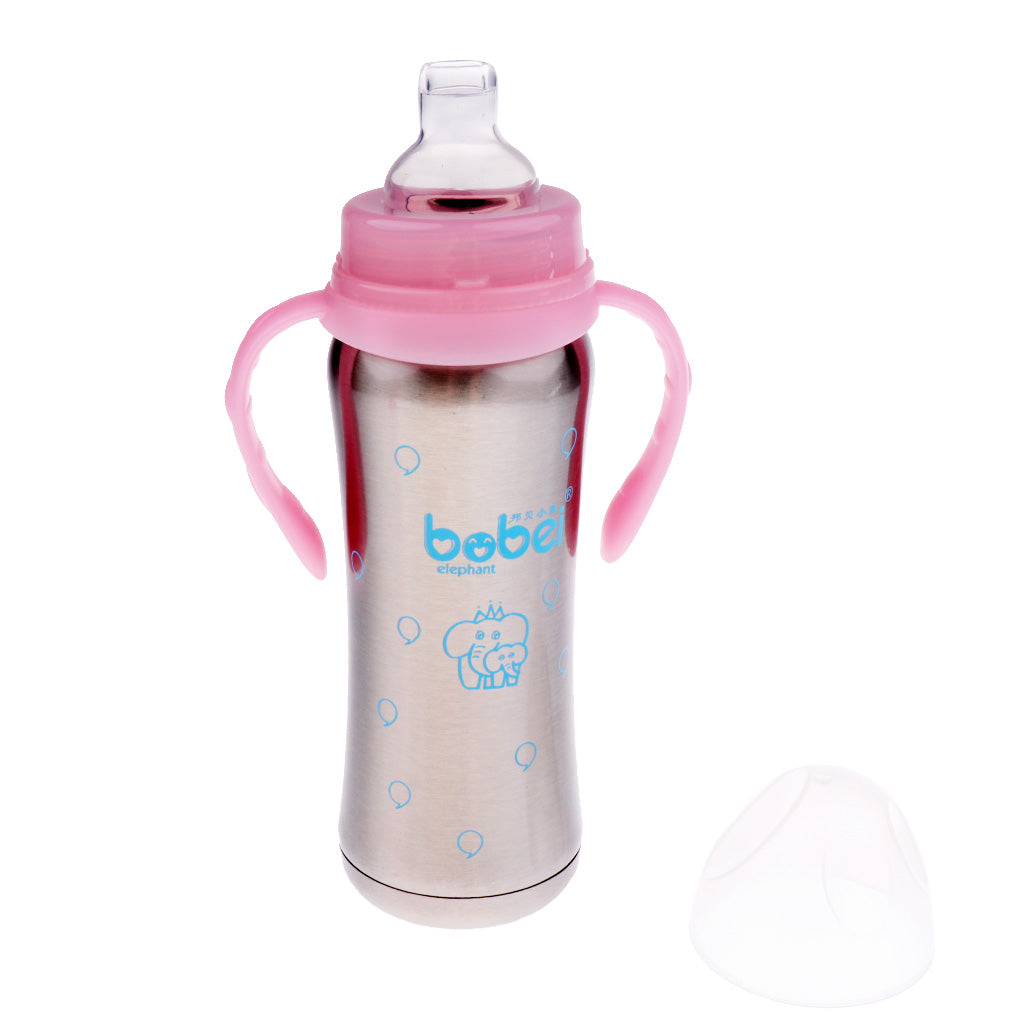 240 ML Kids Baby Stainless Steel Insulated Sippy Cup Pink