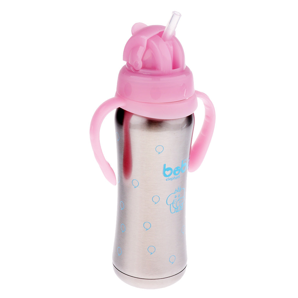 240 ML Kids Baby Stainless Steel Insulated Sippy Cup Pink