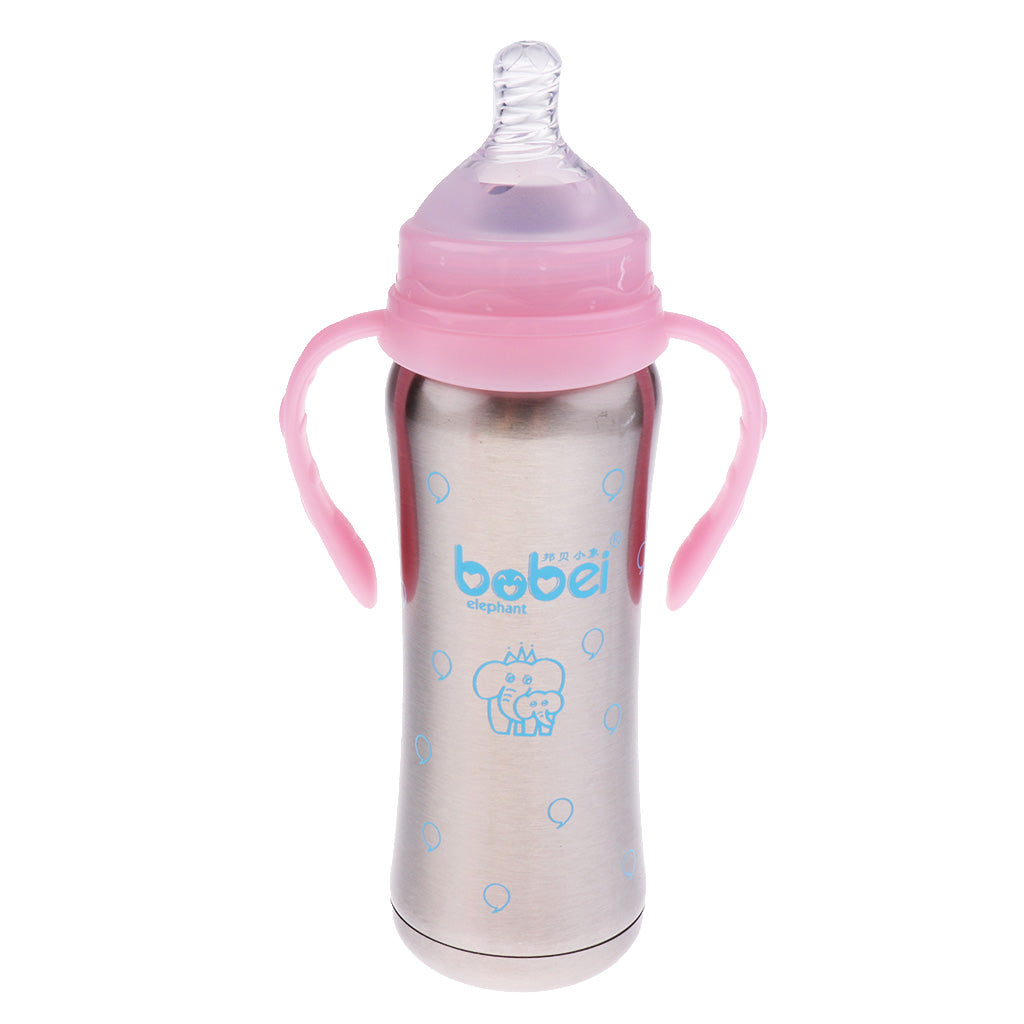 240 ML Kids Baby Stainless Steel Insulated Sippy Cup Pink