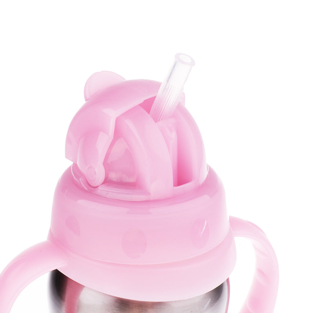 240 ML Kids Baby Stainless Steel Insulated Sippy Cup Pink
