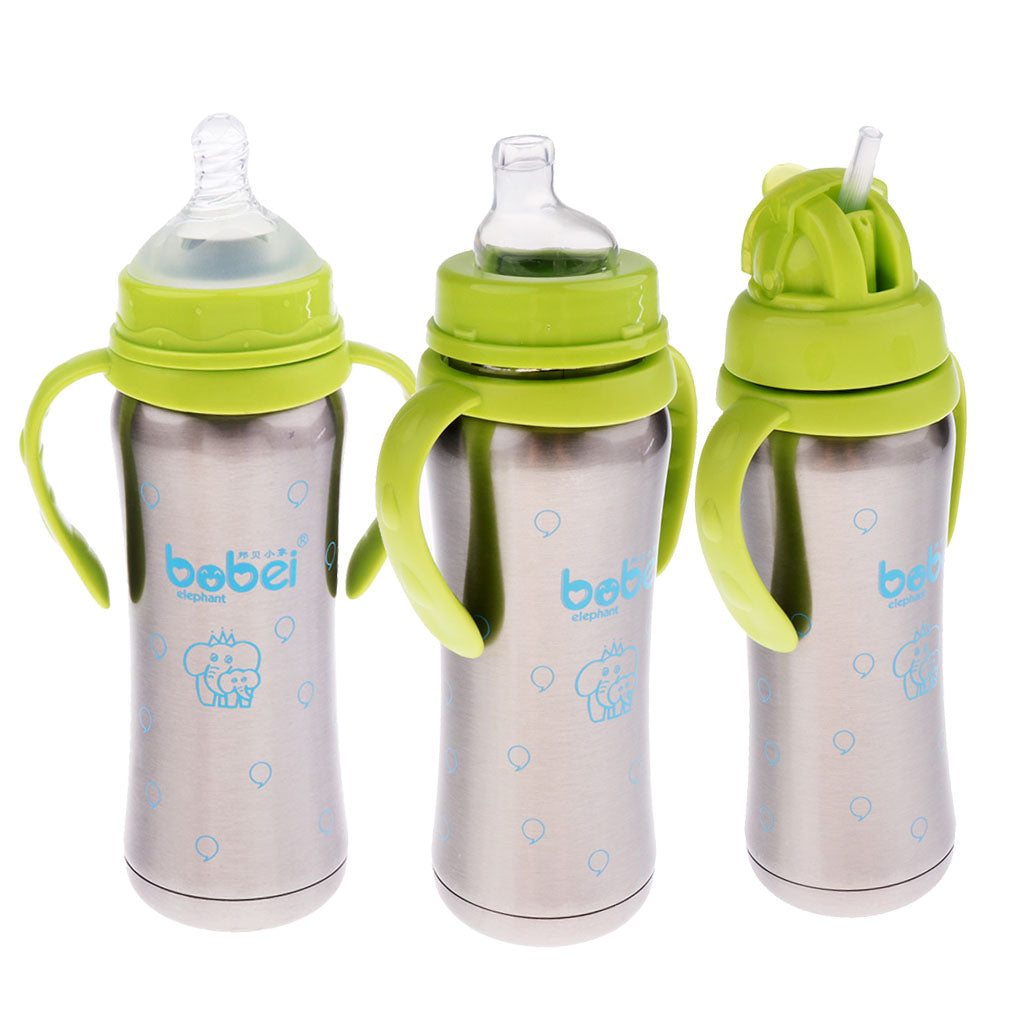 240 ML Kids Baby Stainless Steel Insulated Sippy Cup Green