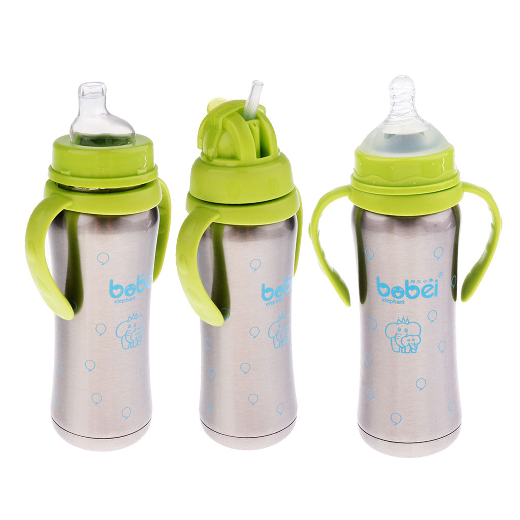 240 ML Kids Baby Stainless Steel Insulated Sippy Cup Green