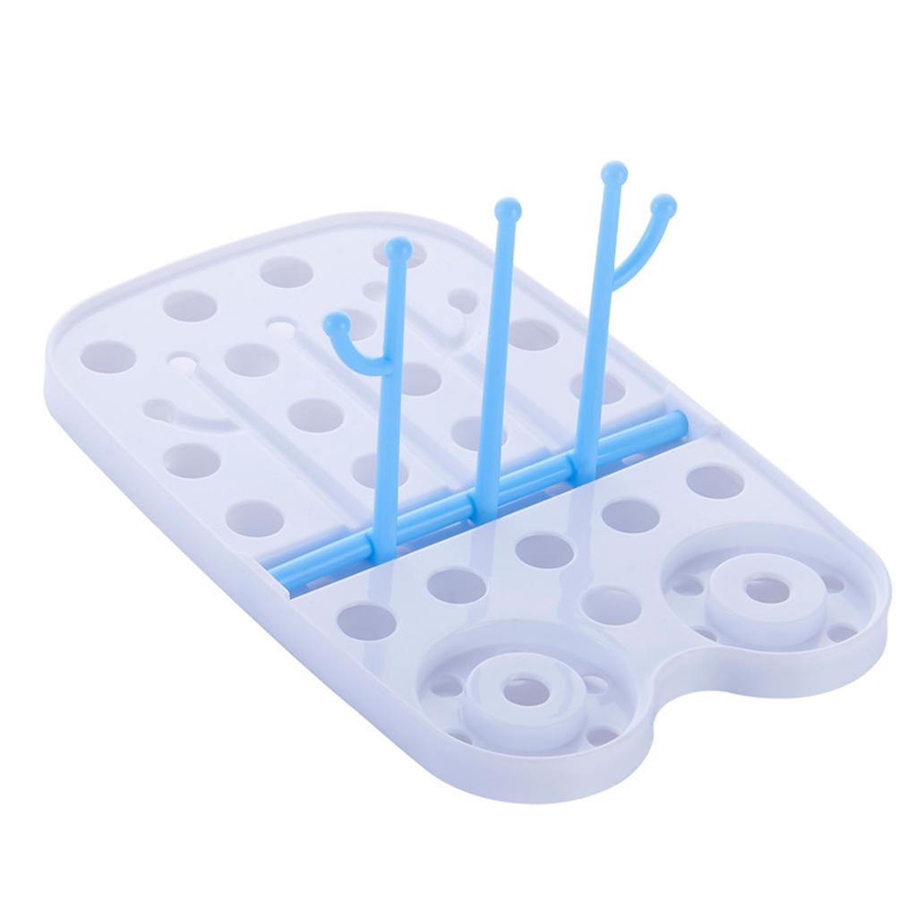 Infant Rack Kitchen Dryer Bottle Clean Drying Shelf Feeder Holder Blue