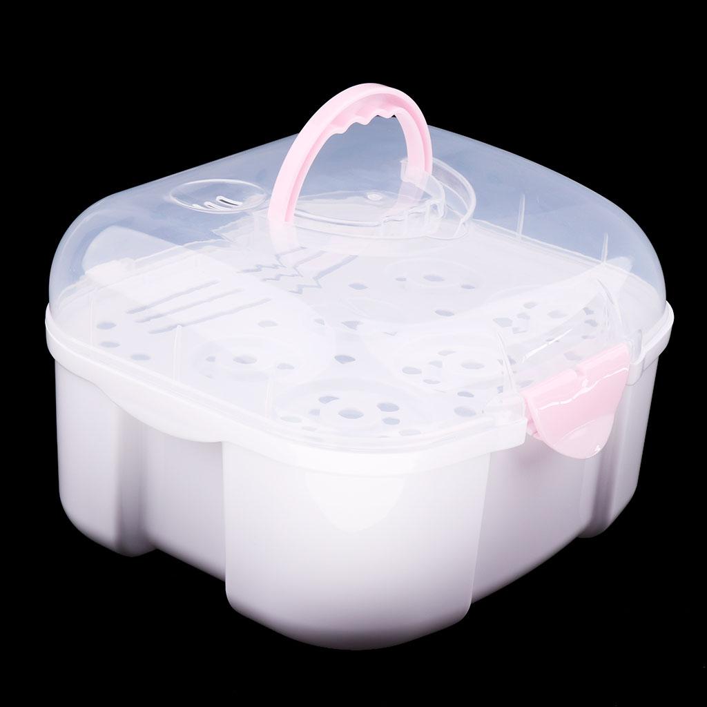 Baby Milk Bottle Tableware Storage Box with Dust Cover Pink