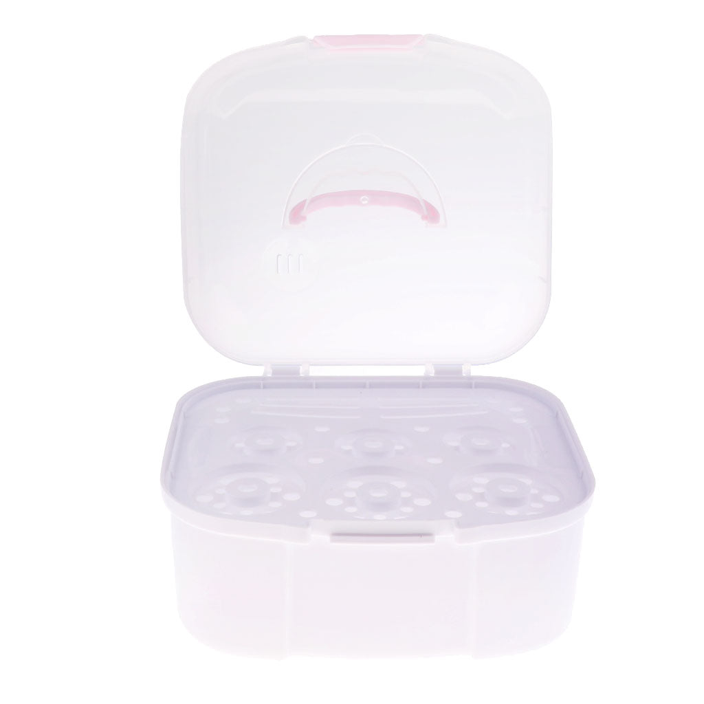 Baby Milk Bottle Tableware Storage Box with Dust Cover Pink