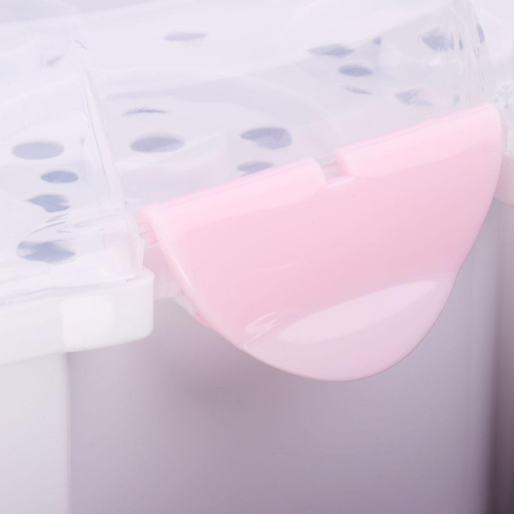 Baby Milk Bottle Tableware Storage Box with Dust Cover Pink