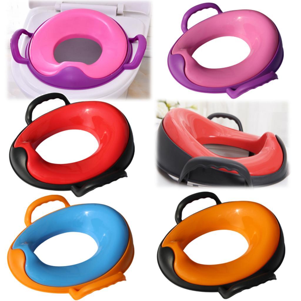 Kids Comfortable Soft Padded Cover Toilet Seat Training Toddler Orange