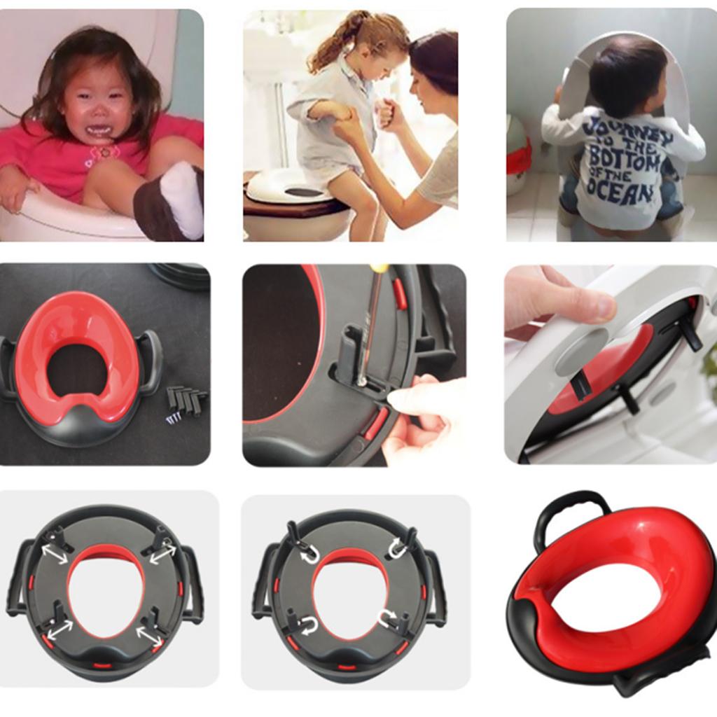 Kids Comfortable Soft Padded Cover Toilet Seat Training Toddler Red