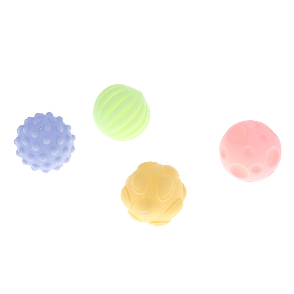 Soft Textured Sensory Balls for Baby Toddlers 4 Pcs