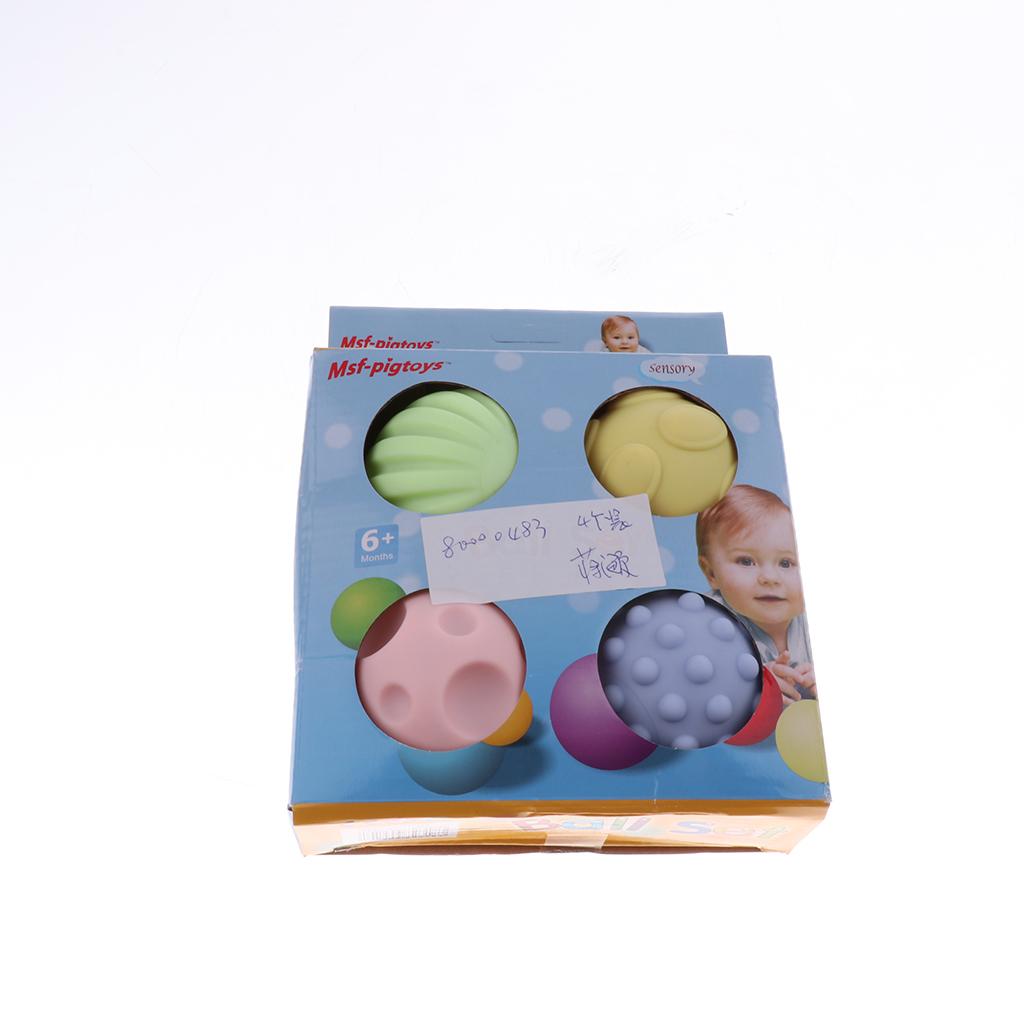 Soft Textured Sensory Balls for Baby Toddlers 4 Pcs