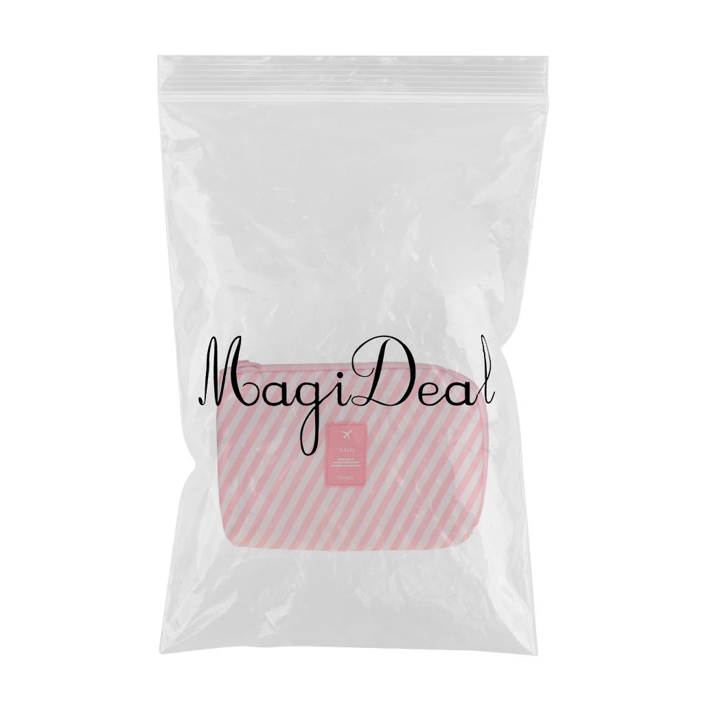 Electronic Accessories Storage USB Cable Organizer Bag Case  Pink Stripe