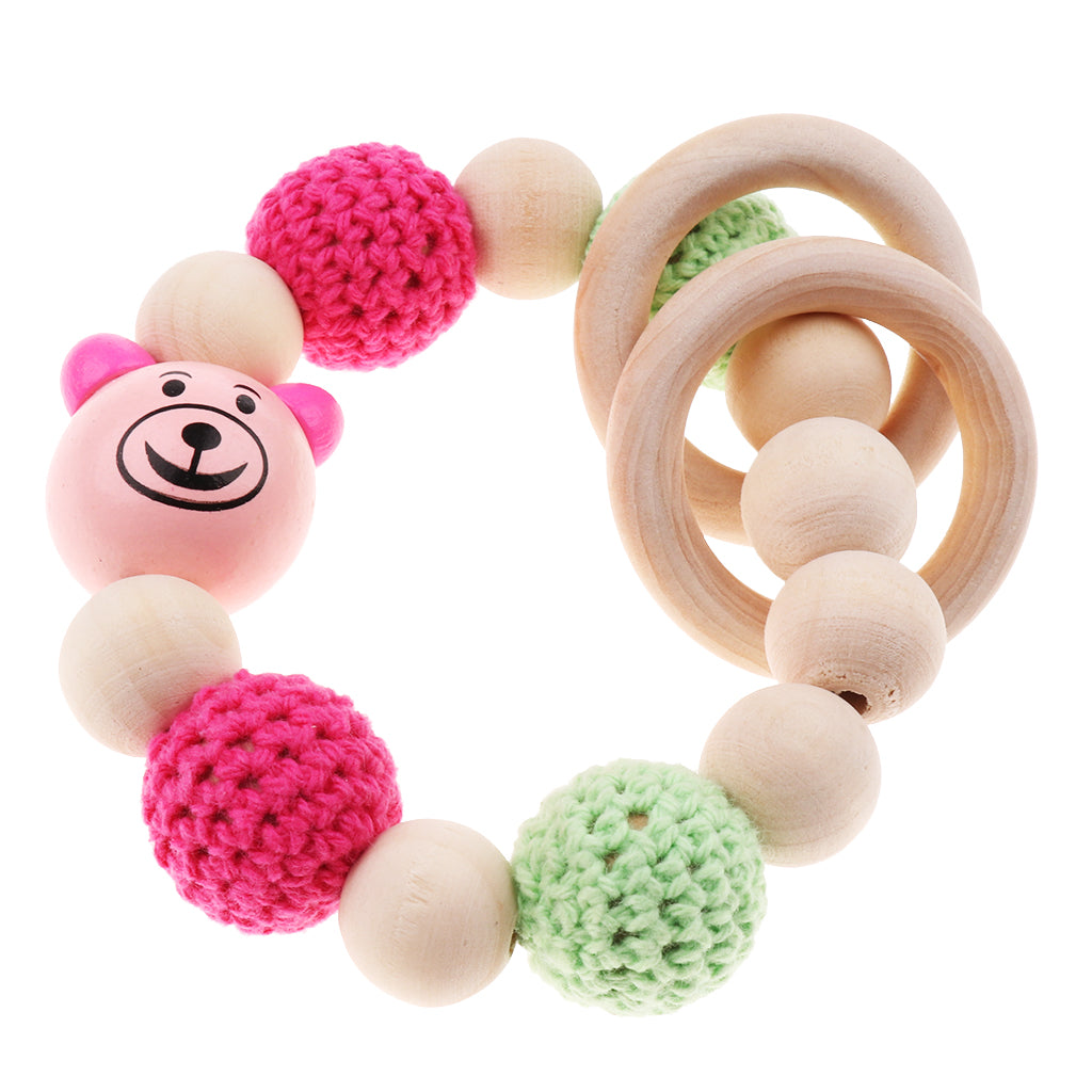 Baby Wooden Teether Nursing Bracelet Food Grade  Style 2