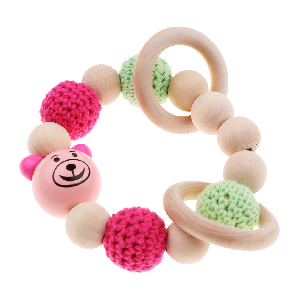 Baby Wooden Teether Nursing Bracelet Food Grade  Style 2