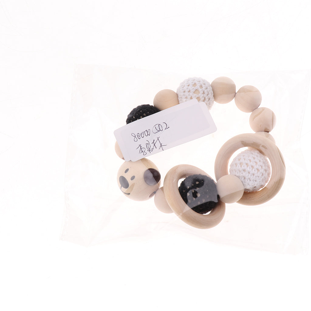 Baby Wooden Teether Nursing Bracelet Food Grade  Style 3