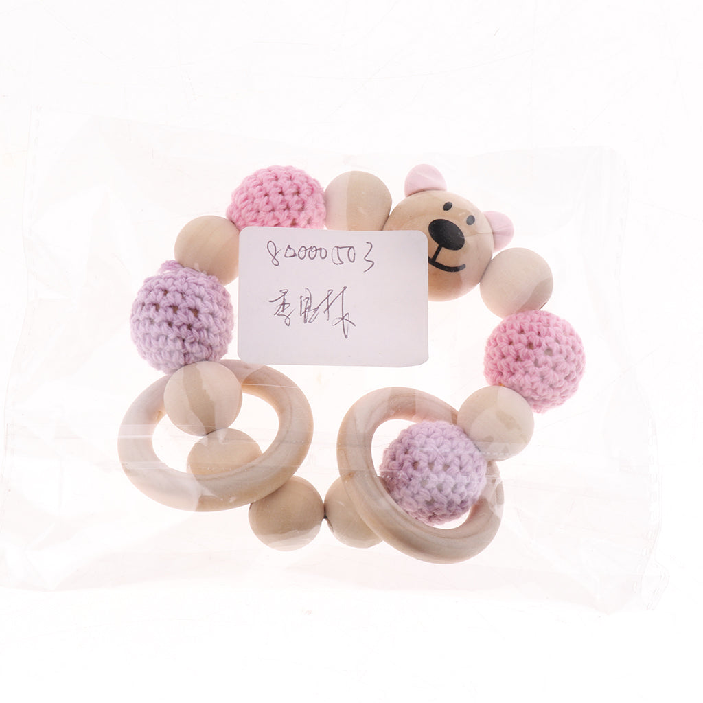 Baby Wooden Teether Nursing Bracelet Food Grade  Style 4