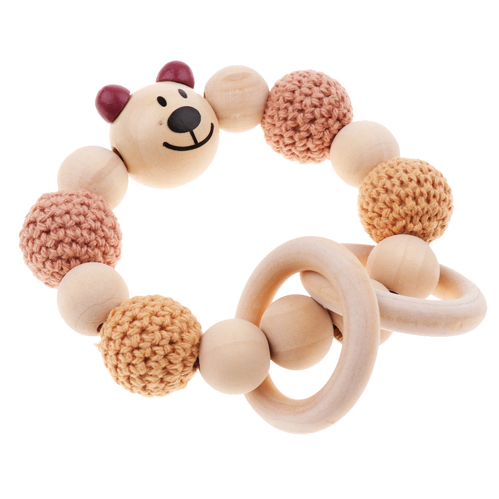 Baby Wooden Teether Nursing Bracelet Food Grade  Style 5