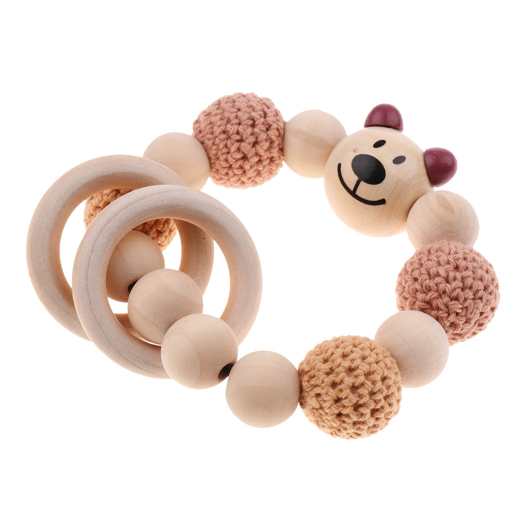 Baby Wooden Teether Nursing Bracelet Food Grade  Style 5