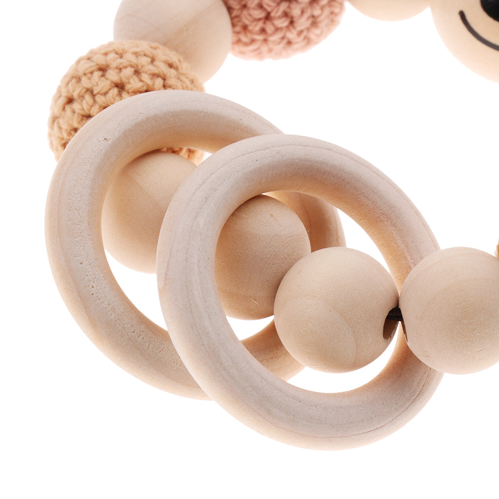 Baby Wooden Teether Nursing Bracelet Food Grade  Style 5