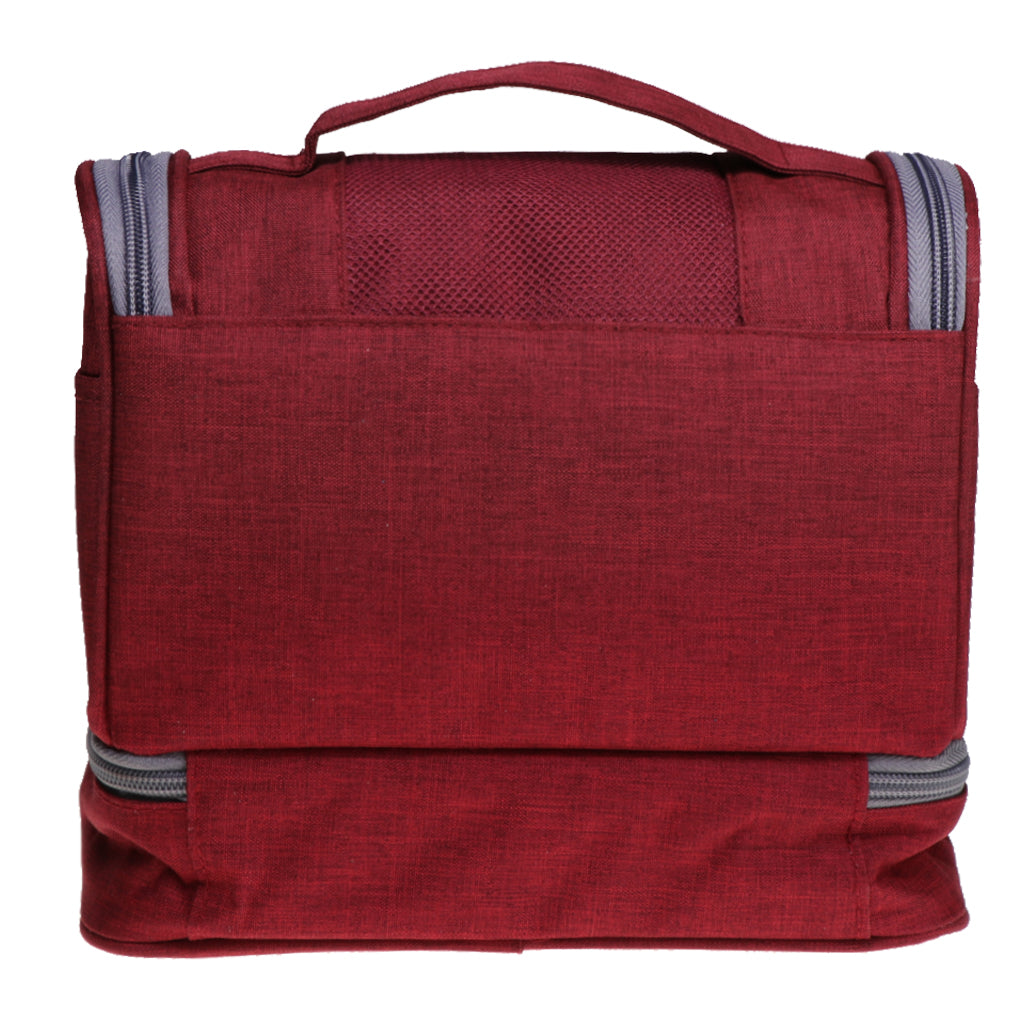 Travel Cosmetic Bag Makeup Case Hanging Toiletry Storage Pouch Red wine