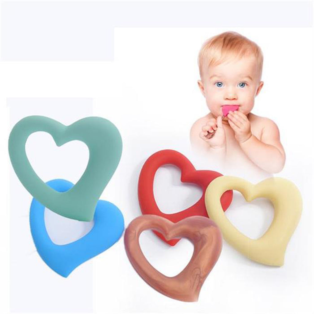 Baby Teether Chew Teething Training Silicone Toys Red Heart