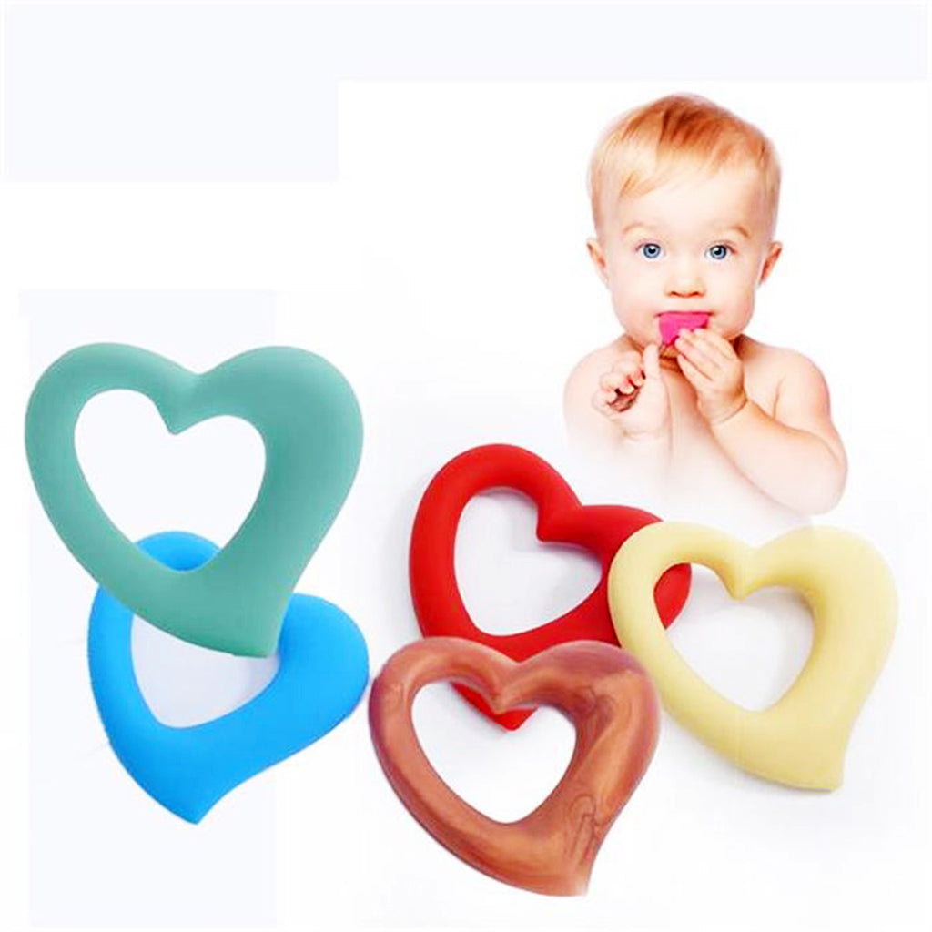 Baby Teether Chew Teething Training Silicone Toys Red Heart