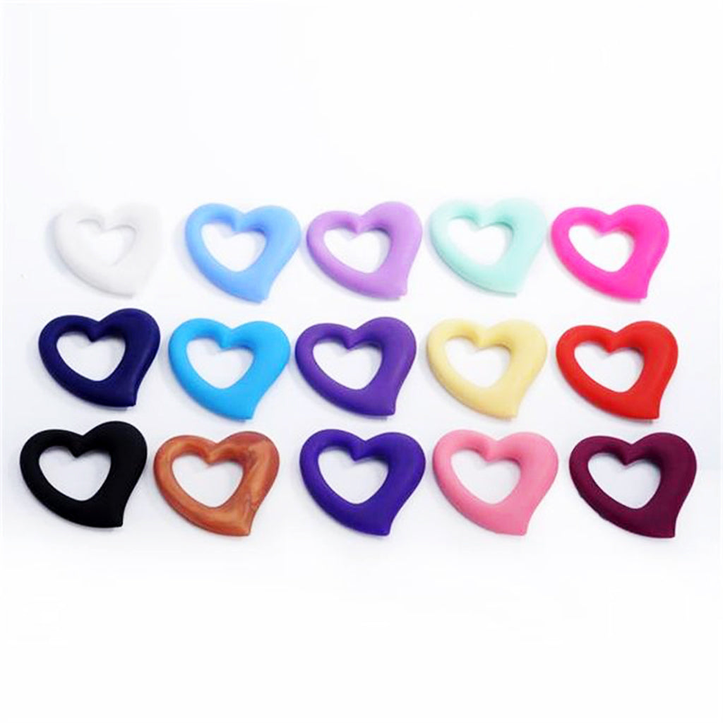 Baby Teether Chew Teething Training Silicone Toys Red Heart