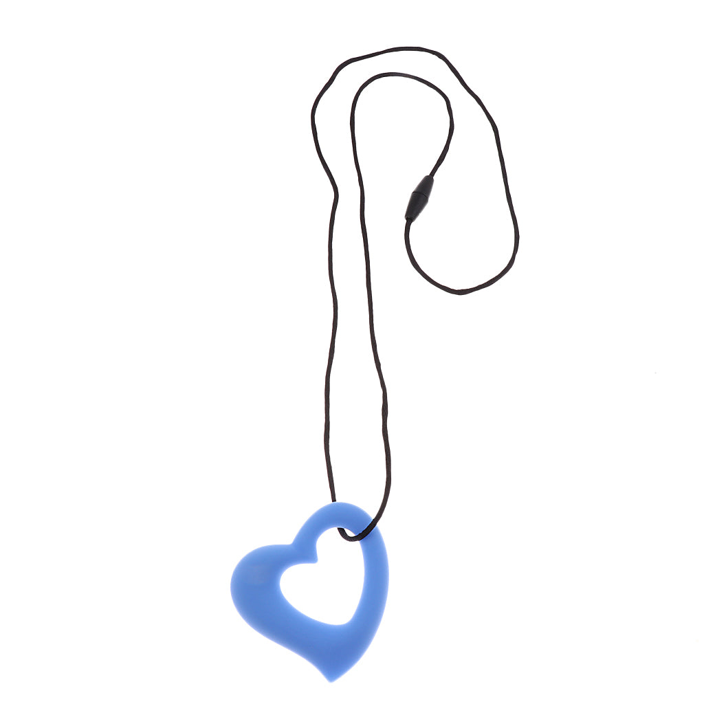 Baby Teether Chew Teething Training Silicone Toys Blue Heart