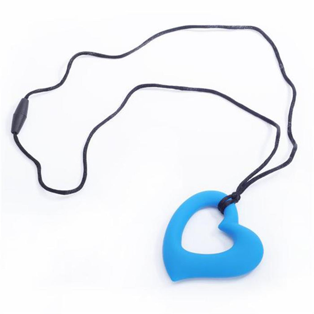 Baby Teether Chew Teething Training Silicone Toys Blue Heart