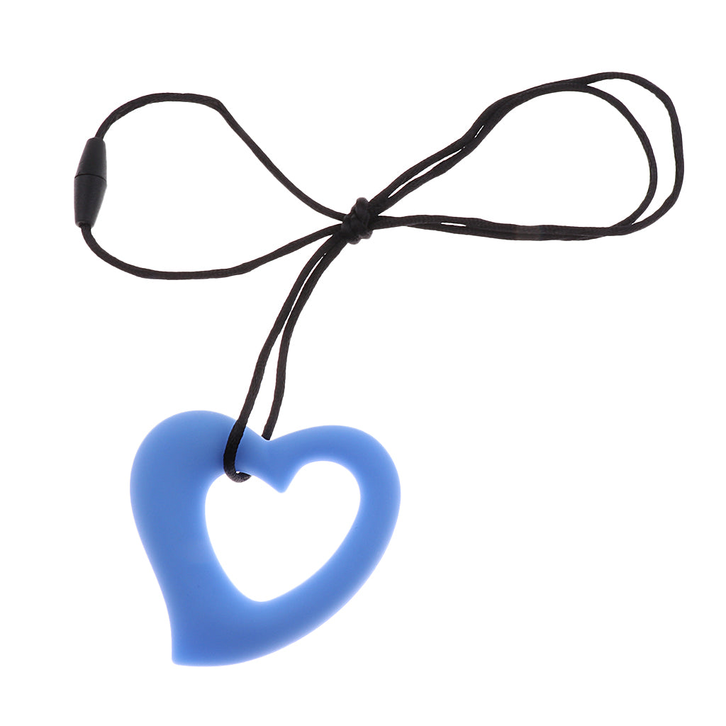 Baby Teether Chew Teething Training Silicone Toys Blue Heart