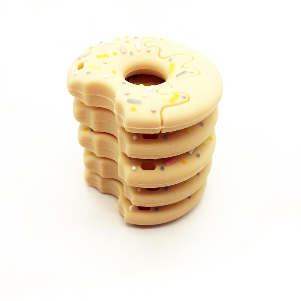 Baby Teether Chew Teething Training Silicone Toys Yellow Doughnut