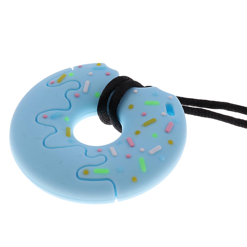 Baby Teether Chew Teething Training Silicone Toys Blue Doughnut