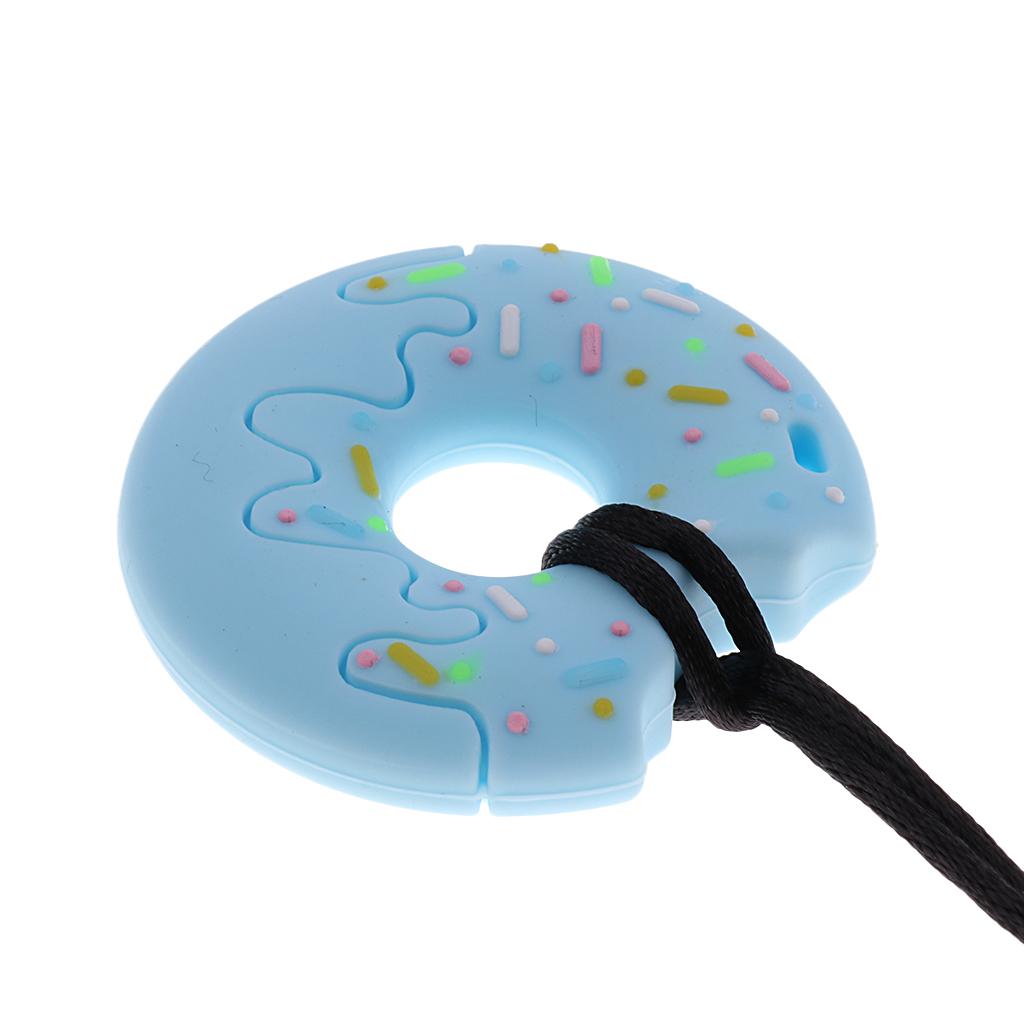 Baby Teether Chew Teething Training Silicone Toys Blue Doughnut