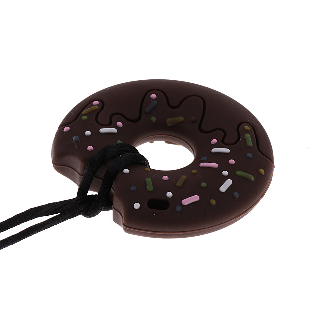 Baby Teether Chew Teething Training Silicone Toys Chocolate color Doughnut