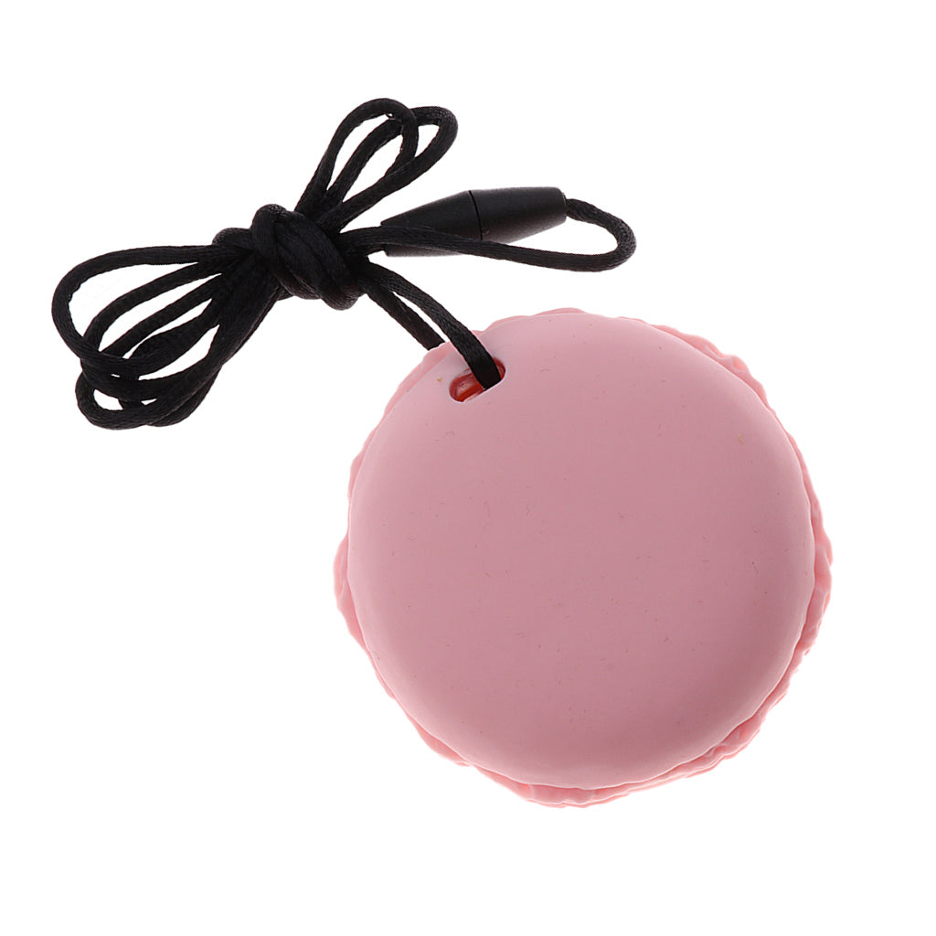 Silicone Teething Teether Necklace Chew Baby BPA Free Jewelry Pink Macarons