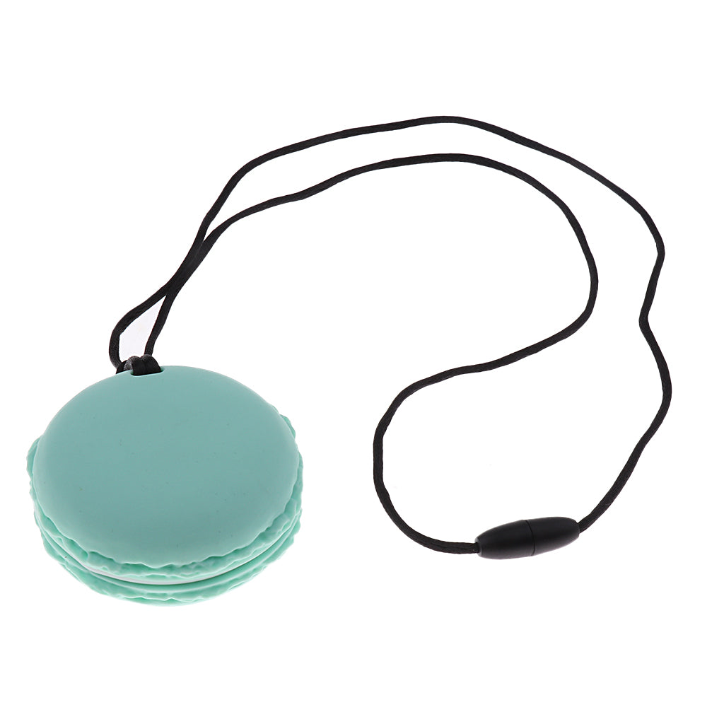 Silicone Teething Teether Necklace Chew Baby BPA Free Jewelry Green Macarons