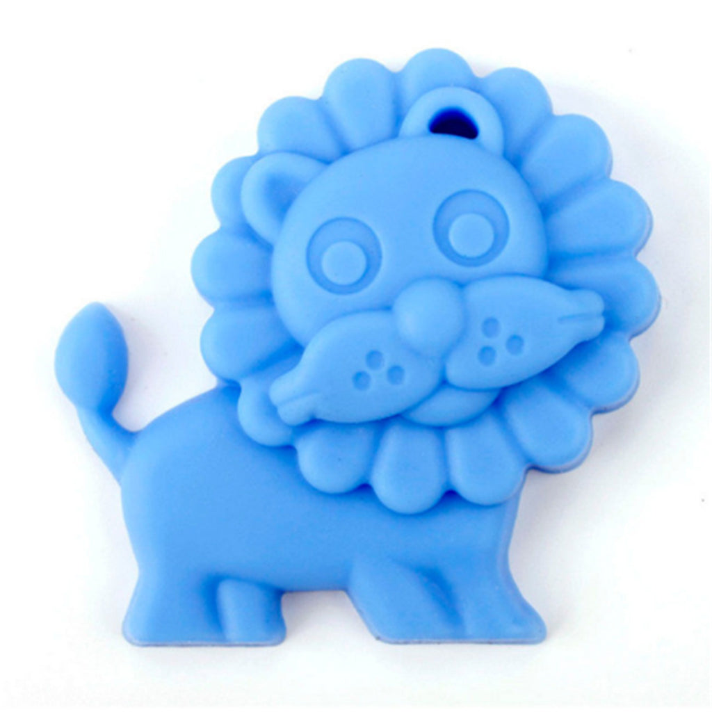 Silicone Teething Pacifier Pendant Soother Teether for Baby Blue Lion