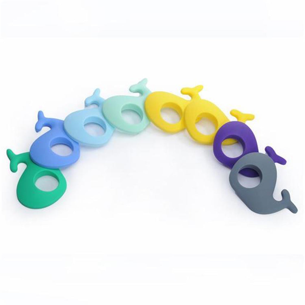 Silicone Teething Pacifier Pendant Soother Teether for Baby White Whale