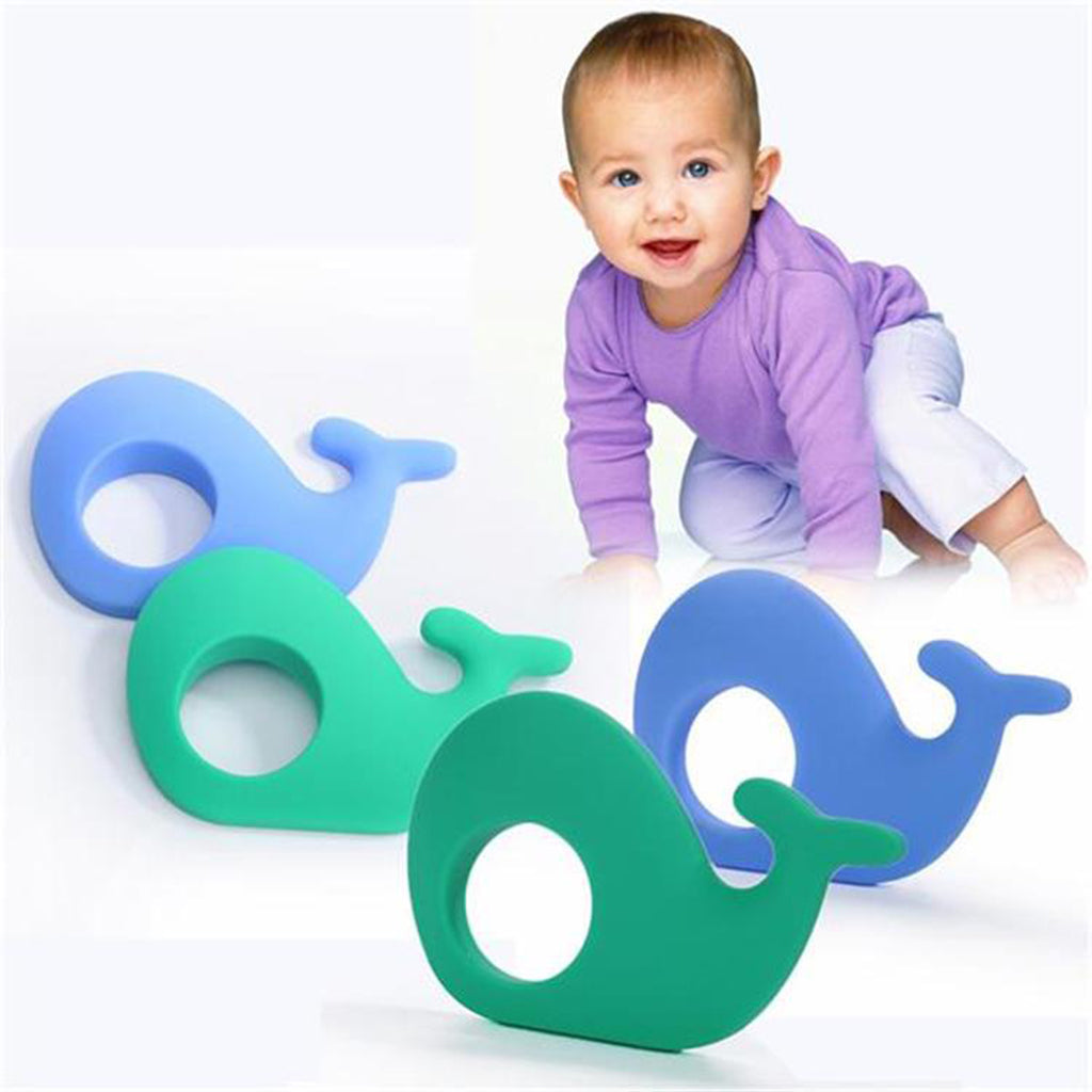 Silicone Teething Pacifier Pendant Soother Teether for Baby White Whale